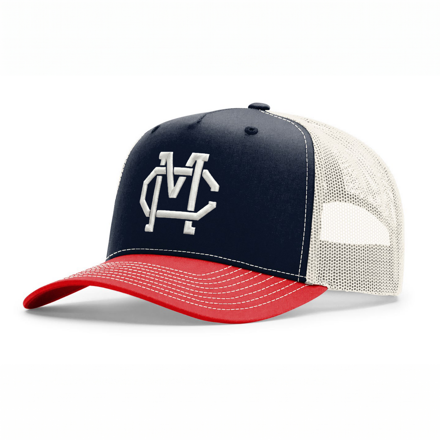 Cabinet Mastery A-Frame Trucker Hat - Navy, Birch & Red