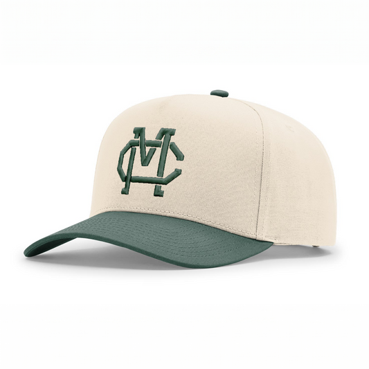 Cabinet Mastery Accent Bill A-Frame Hat - Cream & Green